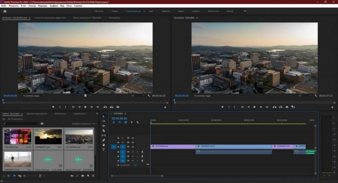 Adobe Premiere Pro: Ziehen Sie alle anderen Quelldateien in das Zeitleistenfenster