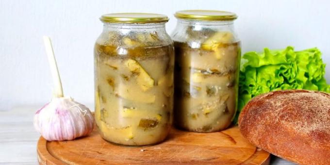 Rezept Salat der Gurken im Winter mit Senf, Knoblauch und Dill