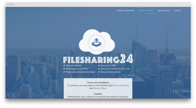 FileSharing24 Bildschirm