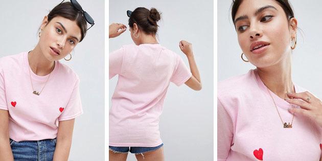 Damenmode T-Shirts aus europäischen Geschäften: Missguided T-Shirt mit Rundhalsausschnitt