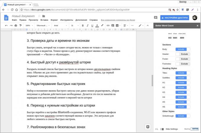 Google Text & Tabellen Add-ons: Better Word-Count