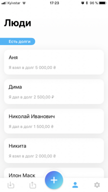 „Kontrolle der Schulden“ für iOS - ein handliches Aufzeichnung aller Ihrer Forderungen und Darlehen (Zeichnung abgeschlossen ist)
