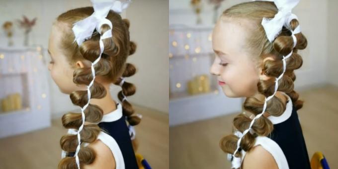 Frisuren 1. September: Hoch ponytails mit Bändern