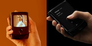 Folding Smartphone Motorola RAZR auf dem Foto