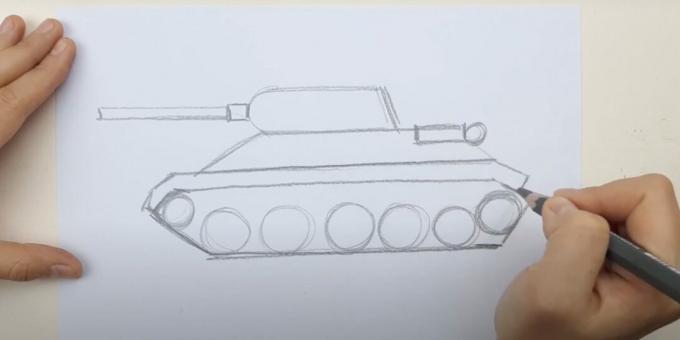 Wie man einen Panzer zeichnet: Zeichne eine Kanone