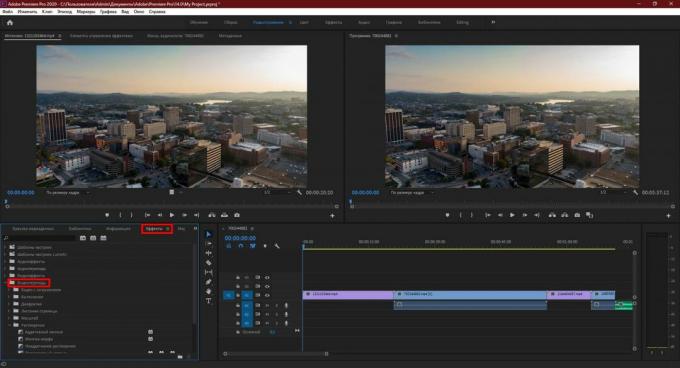 Adobe Premiere Pro: Klicken Sie auf Videoübergänge