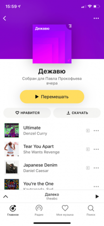 Intelligente Wiedergabelisten „Yandex. Musik "