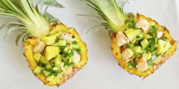 einfaches Rezept für Garnelen-Ananas-Salat