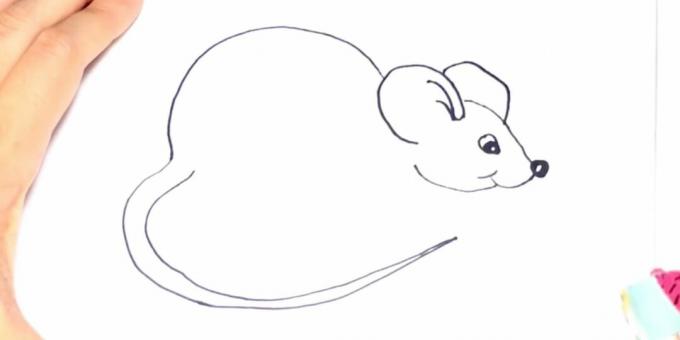 Wie zeichnet man eine Ratte: Fügen Sie einen Schwanz hinzu
