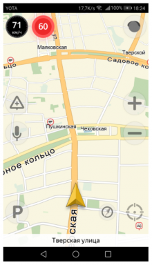 „Yandex. Navigator „warnt vor den Kameras und Verkehrsunfällen auch ohne den Bau der Strecke