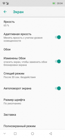 Smartphone Übersicht Ulefone X: Anzeigeeinstellungen