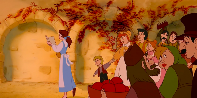 Belle und die Dorfbewohner in dem Film 1991